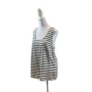 Kenar Brand‎ Black and White Striped Oversized Tank Top Size Medium